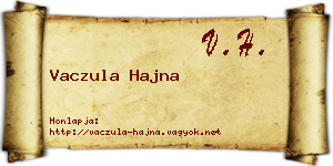 Vaczula Hajna névjegykártya